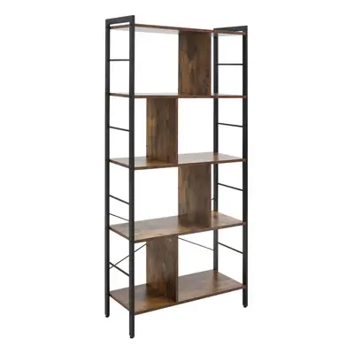 HOMCOM Industrial Storage Shelf Bookcase Closet Floor Standing