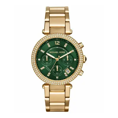 Michael Kors Parker Ladies Watch MK6263Â¦Chronograph Green DialÂ¦Gold Tone Strap