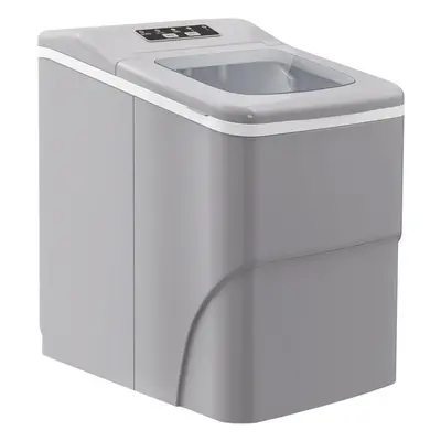 HOMCOM Ice Maker 12kg/24H Production with Scoop Basket for Home Office Silver