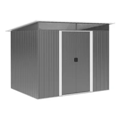 Outsunny Garden Shed Outdoor Storage Tool Organizer w/ Double Sliding Door Grey