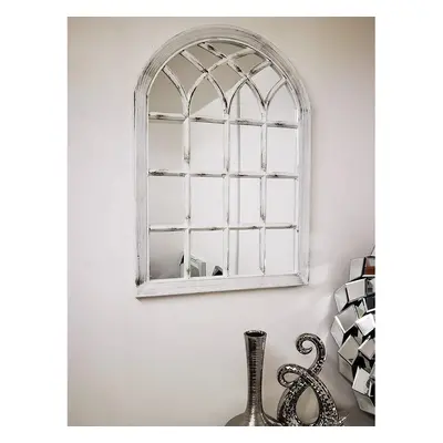 White Rustic Soho Window Style Mirror Elegant Mirror 50.5X71 Cm