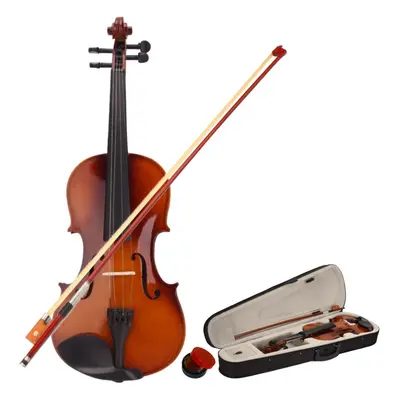 4/4 Full Size Acoustic Violin Set with Case Bow Rosin Bridge Natural