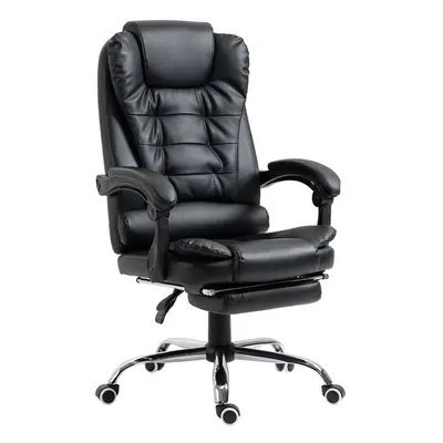 HOMCOM Executive Office Chair PU Leather Swivel Chair with Footrest Black