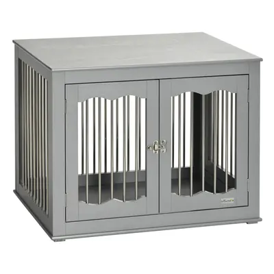 PawHut Dog Crate End Table w/ Locks and Latches, for Medium Dogs