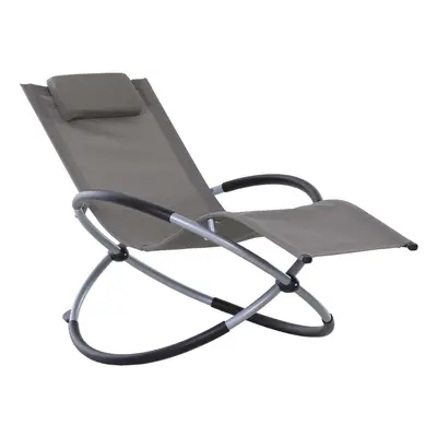 Outsunny Orbital Lounger Zero Gravity Foldable Rock Chair Grey