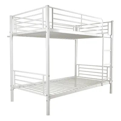 Metal Bunk Bed Single over Loft Bed Frame W/ Ladder Safety Guardrail