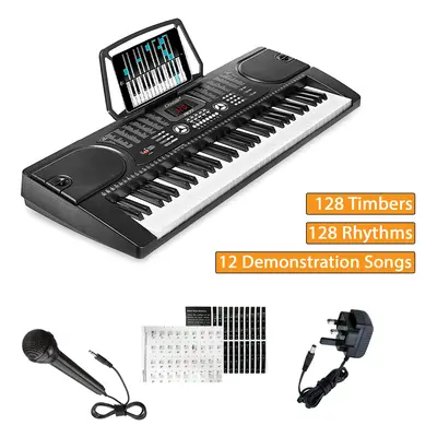 (61 KEYS TIMBERS) Keys Electronic Keyboard Digital Music Piano Instrument & Microphone