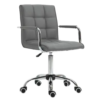 Vinsetto Mid Back Home Office Chair Swivel Computer Chair with Armrests, Grey