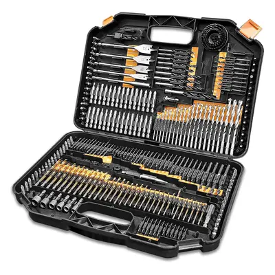 Terratek 246pc Combination Drill Bit Set | HSS Titanium Twist Drill Bits, Masonry Drill Bits, Wo