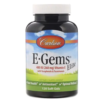 Carlson Labs, E-Gems Elite, Vitamin E, mg (400 IU), Soft Gels