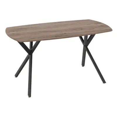 Athens Rectangular Medium Oak Effect/Black Dining Table Only