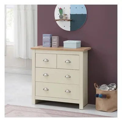 Lisbon 2+2 Drawer Chest Storage Bedroom Cabinet Furniture Cream