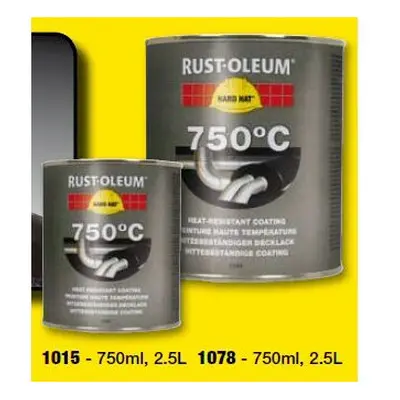 Rust-oleum 1015.2.5 Hard Hat Topcoat Heat Resistant, For Temperatures Up To Degree C, Aluminium