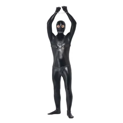 Smiffy's Adult Men's Gimp Costume, Bodysuit With Straps And Chainmail