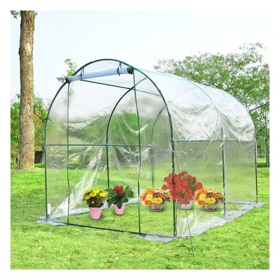 Outsunny Steel Dome Greenhouse | Transparent Garden Polytunnel