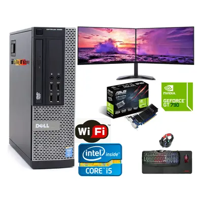 Super Gaming PC Bundle DUAL SCREEN Intel Core i5 8GB 1TB GT730 Win