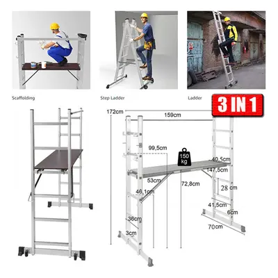 Multi Purpose Aluminium Scaffold Combination Ladder Work Platform Step