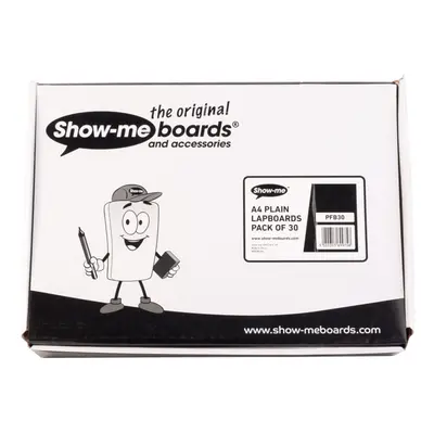 Show-me A4 Plain Rigid Drywipe Lapboards - Pack of