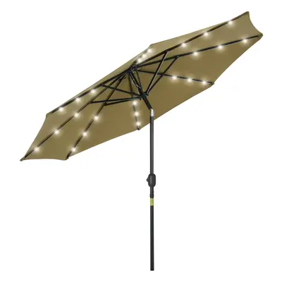 Outsunny LED Solar Powered Parasol Umbrella Garden Tilt Outdoor String Light