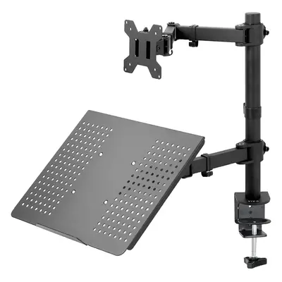 VIVO Black Fully Adjustable to inch Single Computer Monitor and Laptop Desk Mount Combo, Stand w