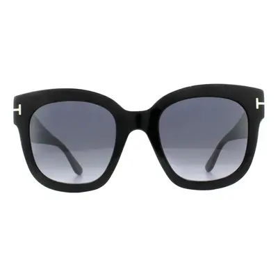 Tom Ford Sunglasses Beatrix 01C Shiny Black Smoke Grey Mirror