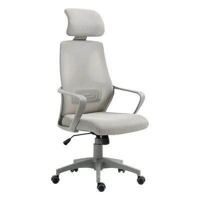 Vinsetto Mesh Back Office Chair w/ Adjustable Height Padded Headrest Grey