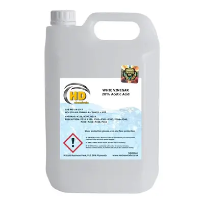 (5000ml - 5L) White Vinegar 20% Cleaner Weed Killer Window Clean