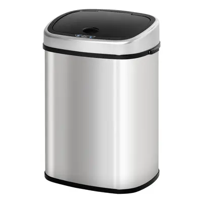 HOMCOM Sensor Dustbin Touchless Trash Can Automatic Stainless Steel 48L