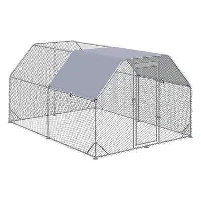 PawHut Chicken Run W/ Roof, Walk In Chicken Coop for Chickens, Hen House