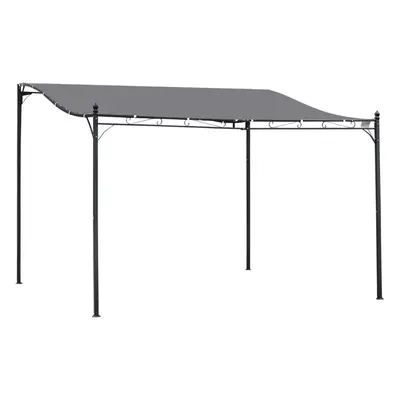 Outsunny x 3M Wall Mounted Awning Free Stand Canopy Shade Porch Pergola Grey