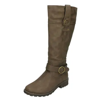 (UK 3, Taupe (Brown)) Ladies Padders Wide Fit Knee Length Boots Chicago - EE Fit