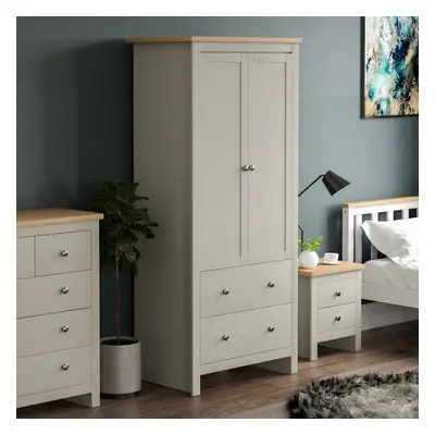 (Grey & Oak) Arlington Door Drawer Wardrobe Hanging Rail