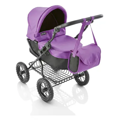 Molly Dolly Purple/Black 9680-BP Deluxe Dolls Pram