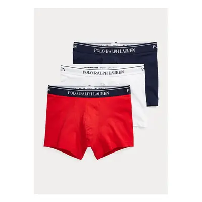 (S) Polo Ralph Lauren Classic Boxer Trunks 3-Pack ( Red/White/Navy )