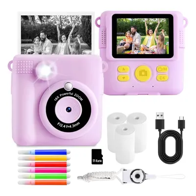 Kids Camera,Instant Print Camera for Kids,1080P HD Digital Camera with 32G SD Card,3 Rolls Photo