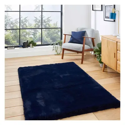 (Navy Blue, x cm) Super Soft Fluffy Shaggy Rugs Living Room Bedroom Non Shed cm Thick Shag Pile 