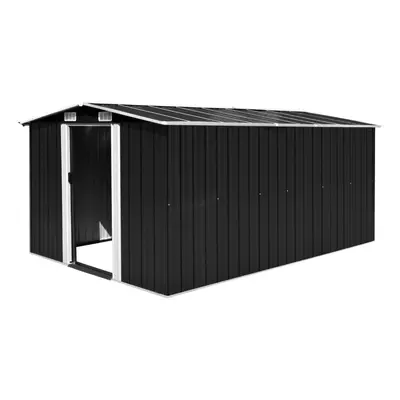 vidaXL Garden Shed 257x392x181cm Metal Anthracite Tool Storage House Cabin