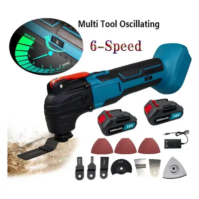 Cordless Oscillating Tool Speed Brushless 2x3.0 batteries chargerï¼Compatible with Makita Batte