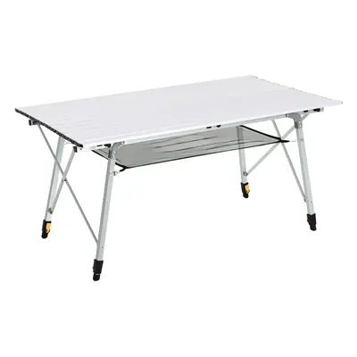 Outsunny Portable Roll-up Aluminium Folding Picnic Table Outdoor BBQ Party