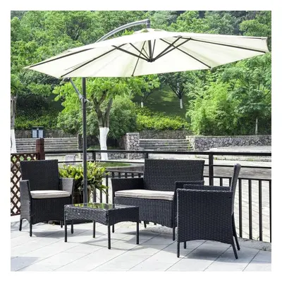 (Black) SEATER RATTAN GARDEN FURNITURE SET WITH TABLE