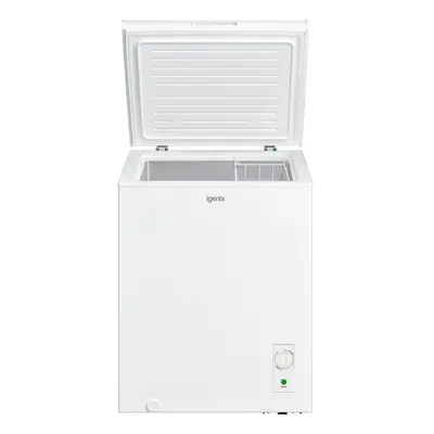 Igenix IG100 Freestanding Chest Freezer, Litre Capacity with Freezer Basket, Suitable for Outbui