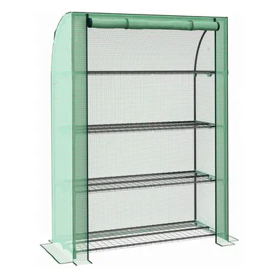 Outsunny Mini Green House with Tier Shelves, 170H x 120W x 50Dcm, Green