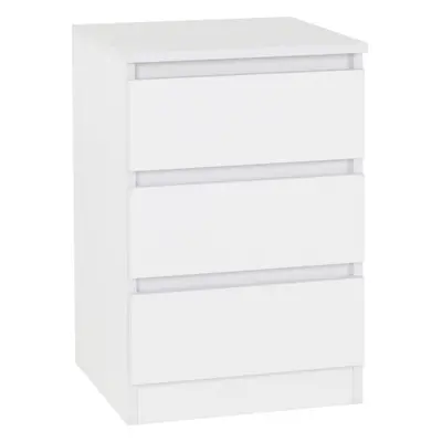 (White) Malvern Drawers Bedside in Black/Grey/White/Oak