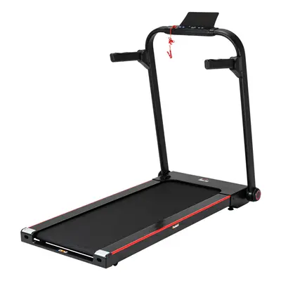 HOMCOM Electric Folding Treadmill w/ Wheels, Safety Button and LED Monitor