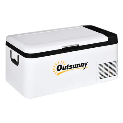 Outsunny 12V Portable Car Refrigerator w/ Inner LED Light Indoor Outdoor, 18L