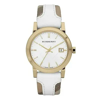 Burberry BU9110 Leather White Large Check Women's Watch