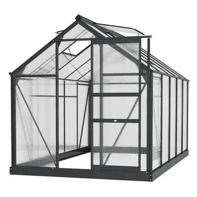 Outsunny 6x10ft Walk-In Polycarbonate Greenhouse Plant Grow Galvanized Aluminium