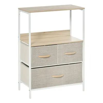 HOMCOM Drawer Storage Chest Unit Home w/ Shelves Home Living Bedroom White