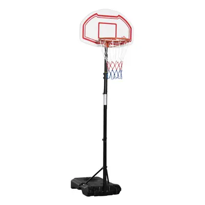 HOMCOM Outdoor Adjustable Basketball Hoop Stand w/ Wheels and Stable Base, Red