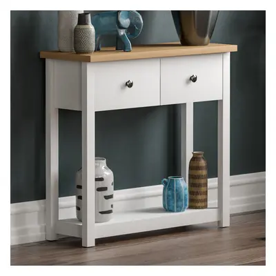 (White & Oak) Arlington Drawer Console Table Hallway Storage